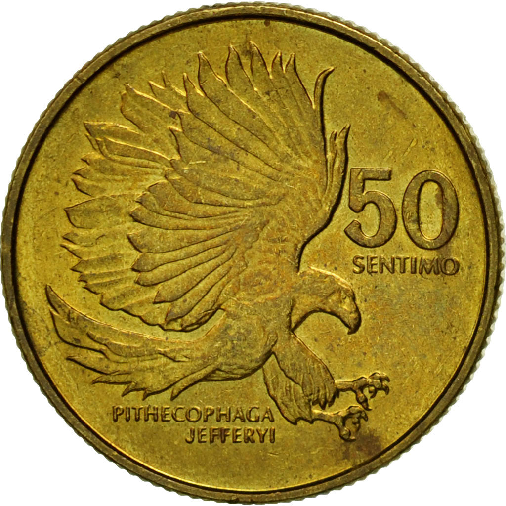 Coin, Philippines, 50 Sentimos, 1994, AU(55-58), Brass, KM:242.3