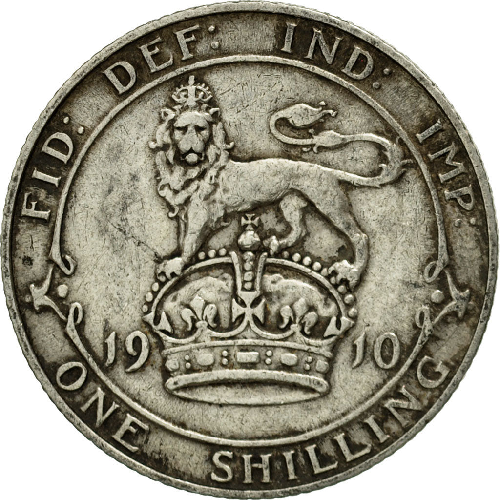 Coin, Great Britain, Edward VII, Shilling, 1910, EF(40-45), Silver, KM:800