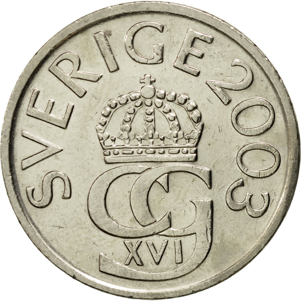 Münze, Schweden, Carl XVI Gustaf, 5 Kronor, 2003, VZ, Copper-Nickel Clad