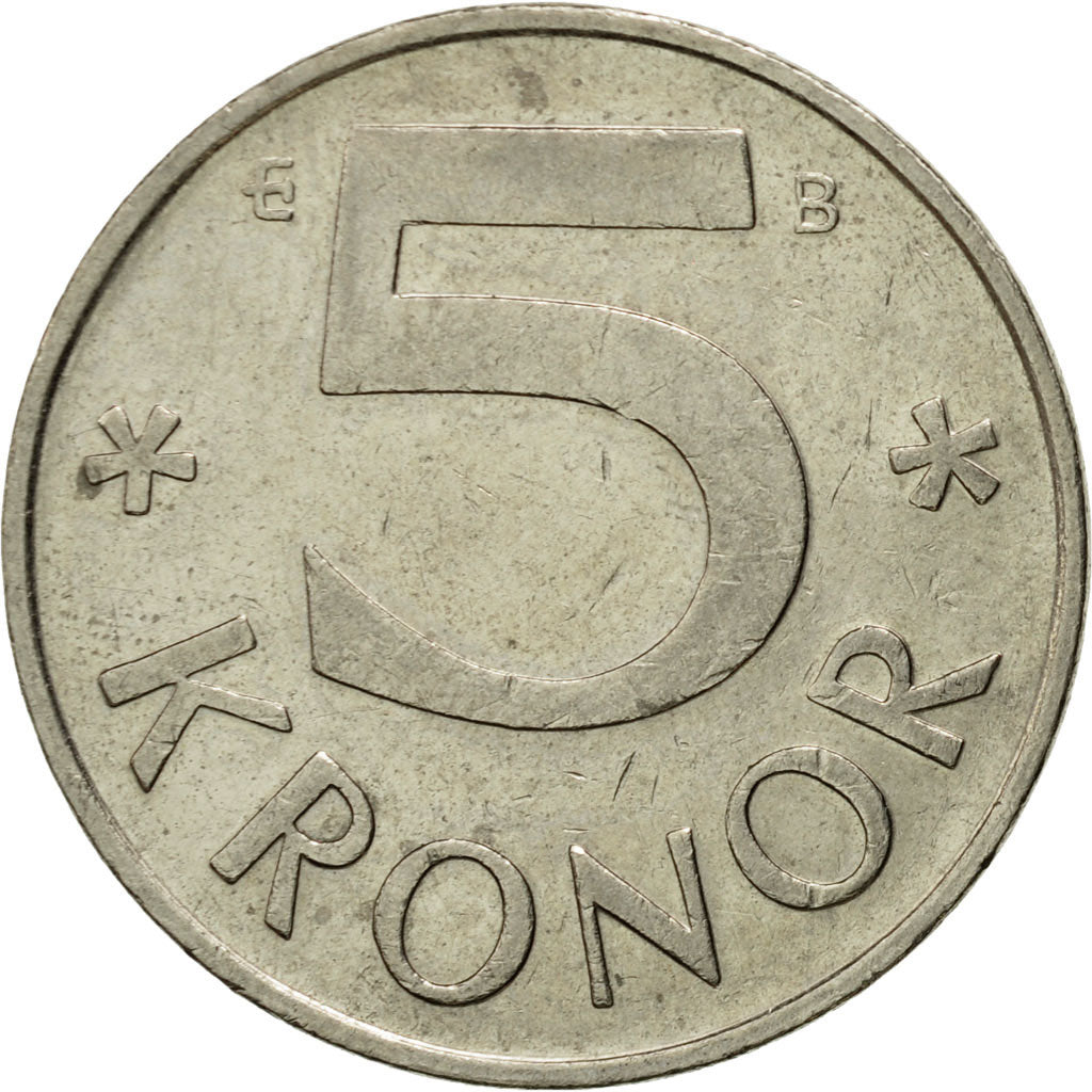 Coin, Sweden, Carl XVI Gustaf, 5 Kronor, 2002, EF(40-45), Copper-Nickel Clad