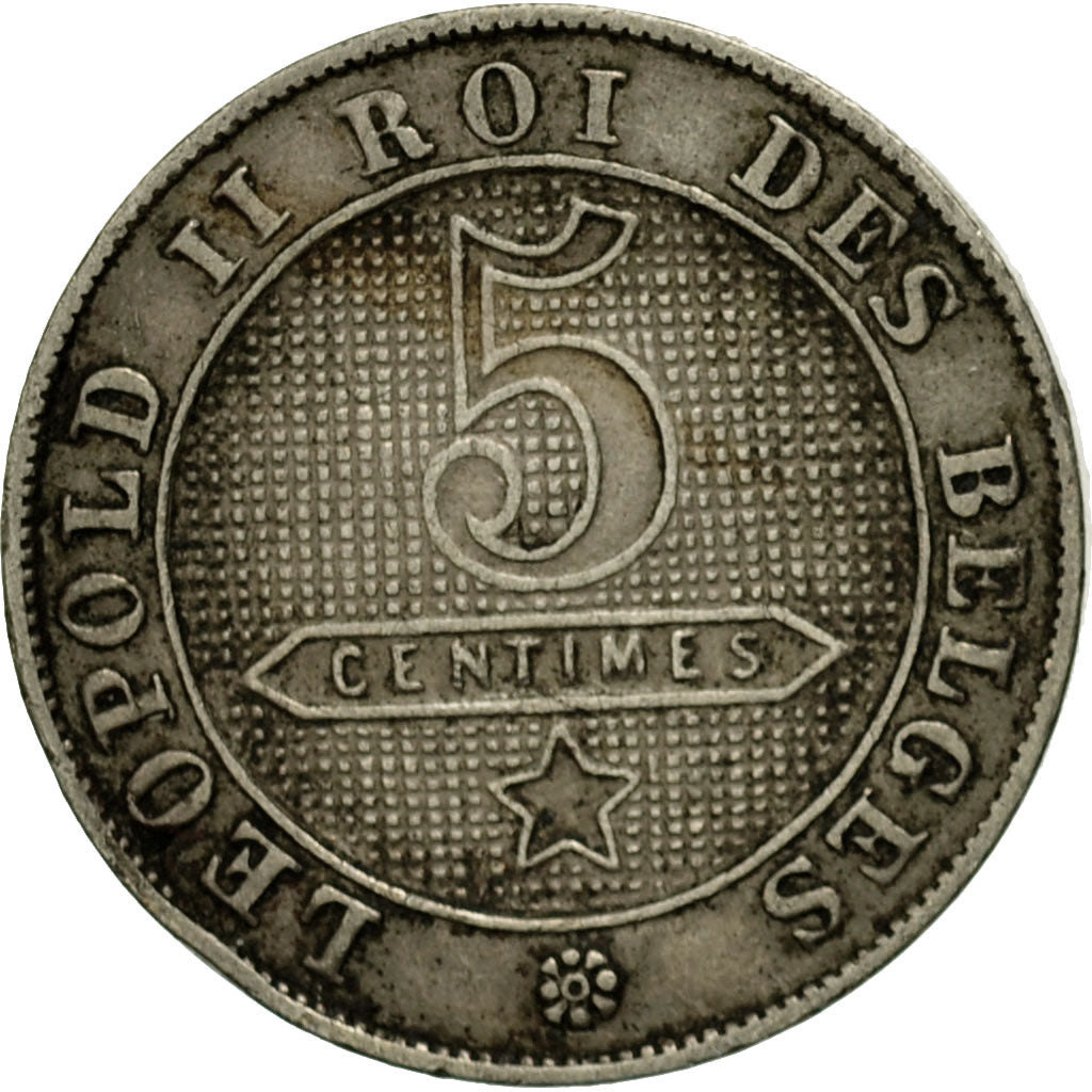 Coin, Belgium, Leopold II, 5 Centimes, 1895, EF(40-45), Copper-nickel, KM:40