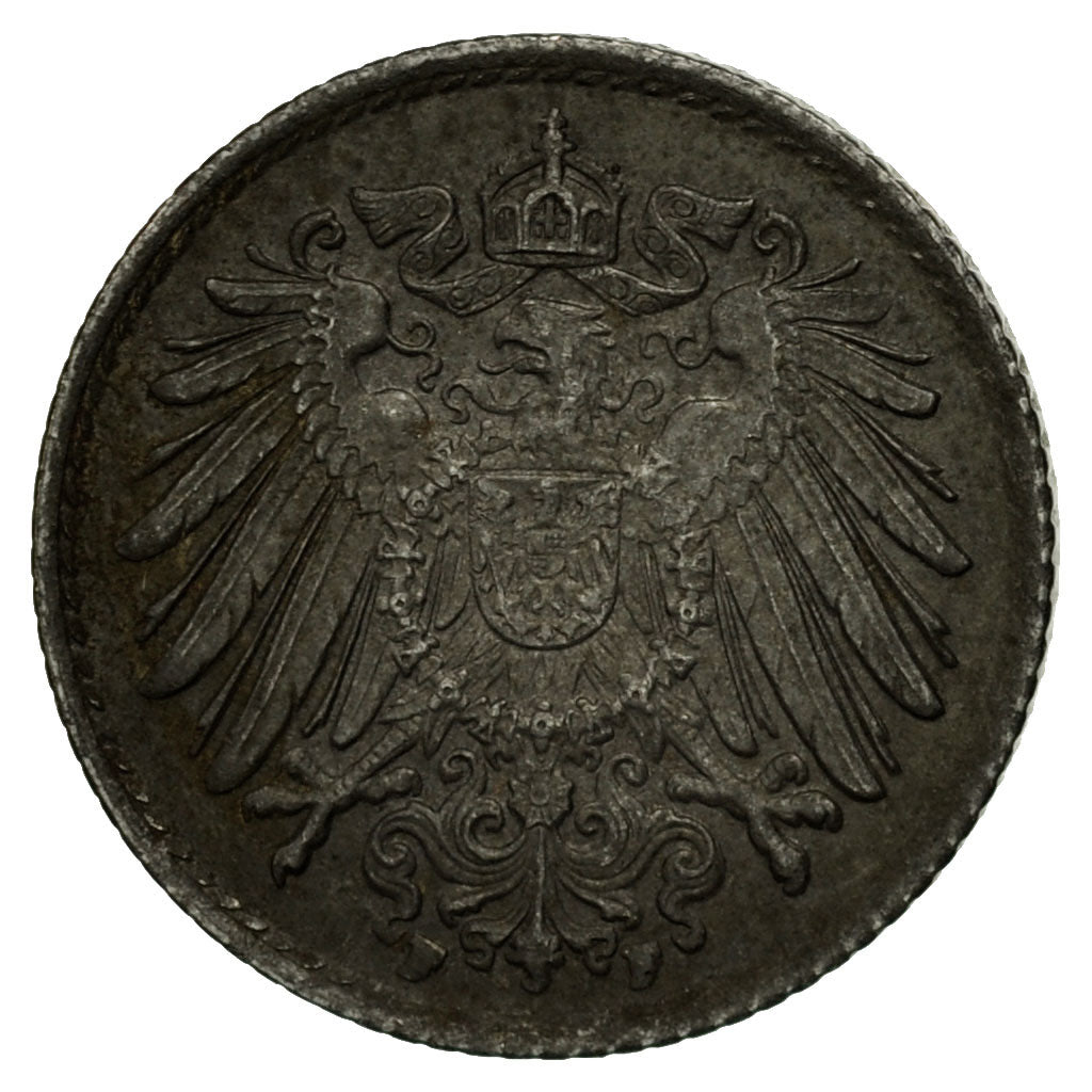 Coin, GERMANY - EMPIRE, 5 Pfennig, 1916, Stuttgart, EF(40-45), Iron, KM:19