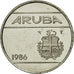 Coin, Aruba, Beatrix, 25 Cents, 1986, Utrecht, AU(55-58), Nickel Bonded Steel
