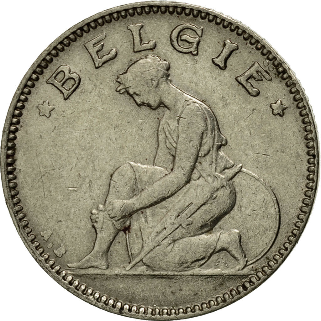 Coin, Belgium, 50 Centimes, 1933, EF(40-45), Nickel, KM:88