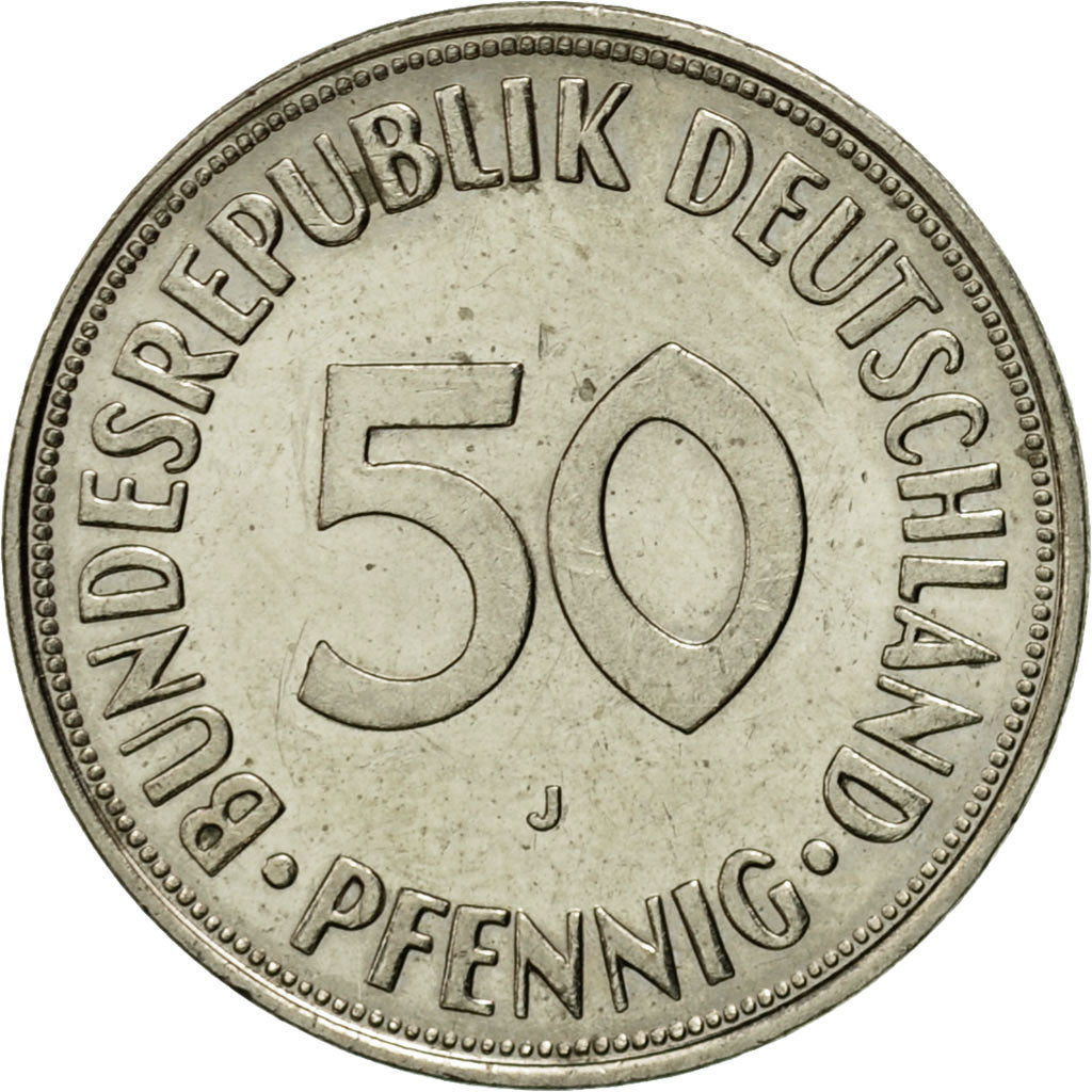 Munten, Federale Duitse Republiek, 50 Pfennig, 1974, Hamburg, PR, Copper-nickel