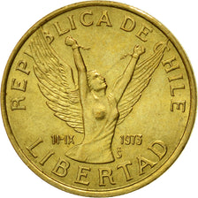 Moneta, Cile, 10 Pesos, 1981, Santiago, BB, Alluminio-bronzo, KM:218.1