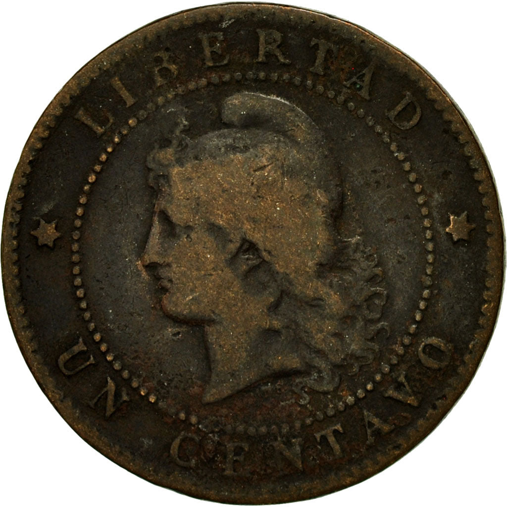 Coin, Argentina, Centavo, 1883, VF(20-25), Bronze, KM:32