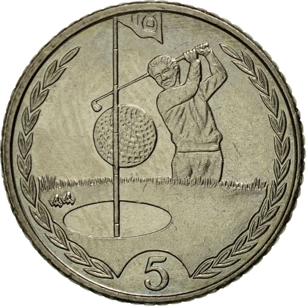 Coin, Isle of Man, Elizabeth II, 5 Pence, 1997, Pobjoy Mint, AU(55-58)