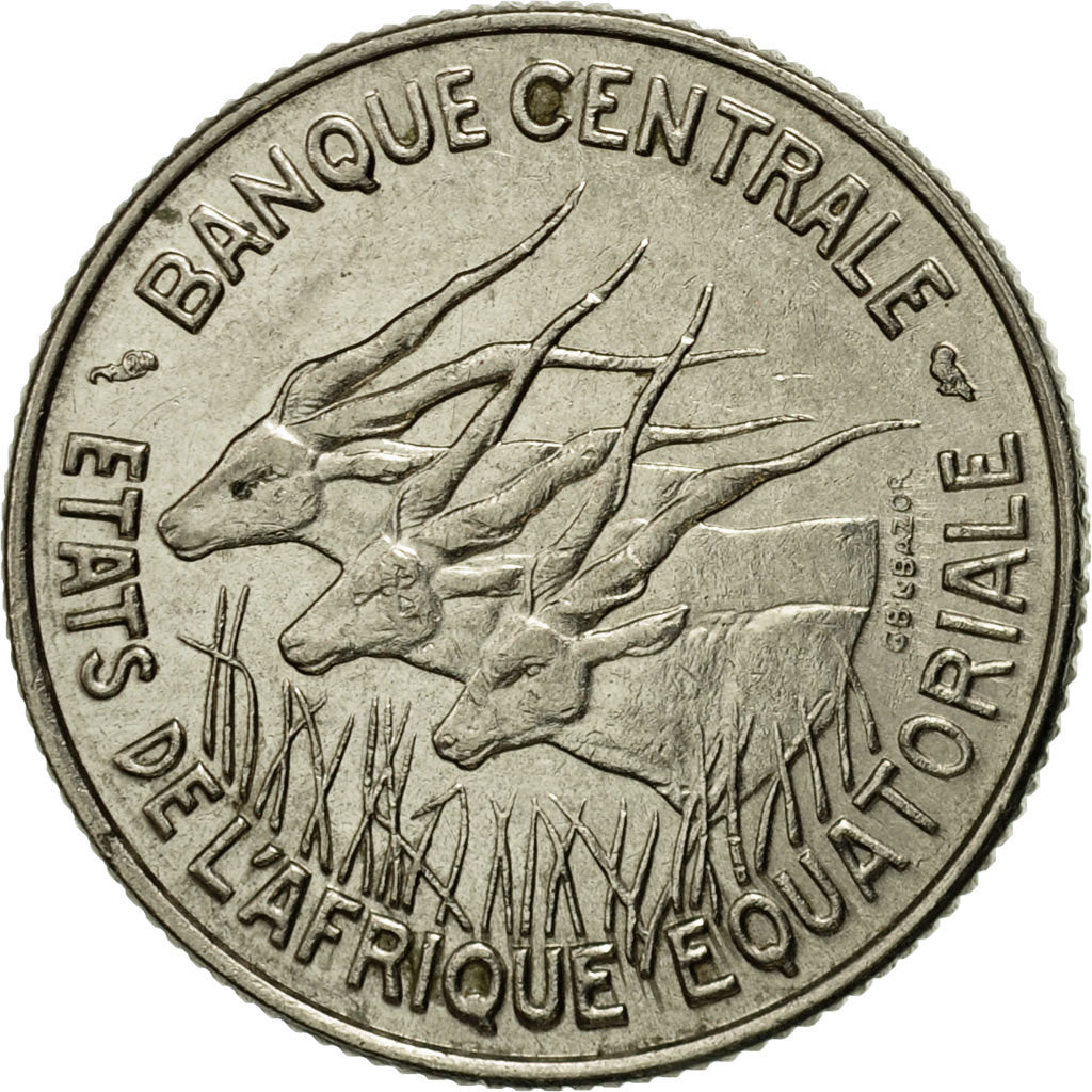 Coin, EQUATORIAL AFRICAN STATES, 100 Francs, 1966, Paris, AU(55-58), Nickel