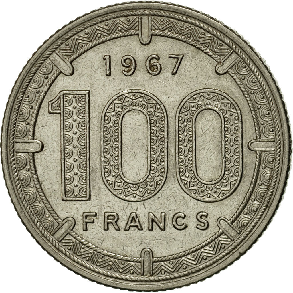 Monnaie, États de l'Afrique équatoriale, 100 Francs, 1967, Paris, SUP, Nickel