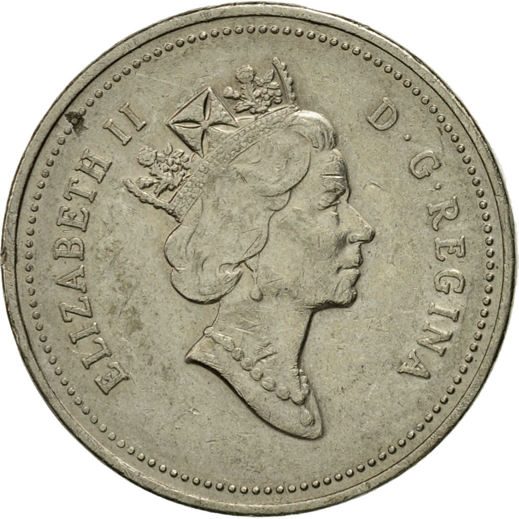 Coin, Canada, Elizabeth II, 5 Cents, 1990, Royal Canadian Mint, Ottawa
