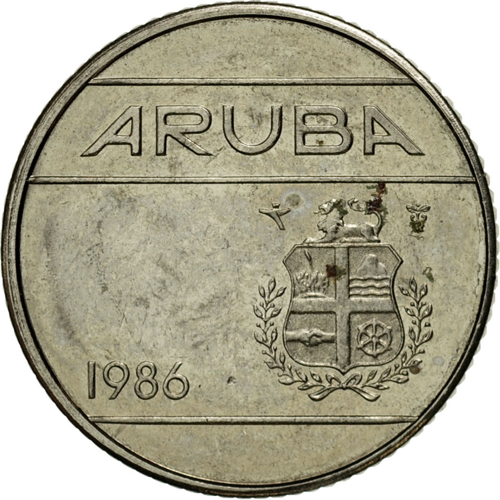 Monnaie, Aruba, Beatrix, 10 Cents, 1986, Utrecht, TTB, Nickel Bonded Steel, KM:2