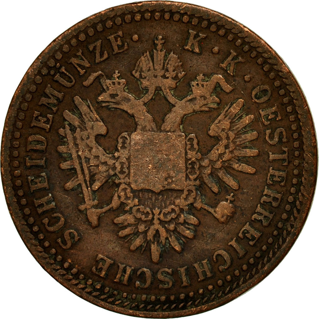 Moneta, Austria, Franz Joseph I, Kreuzer, 1851, BB, Rame, KM:2185