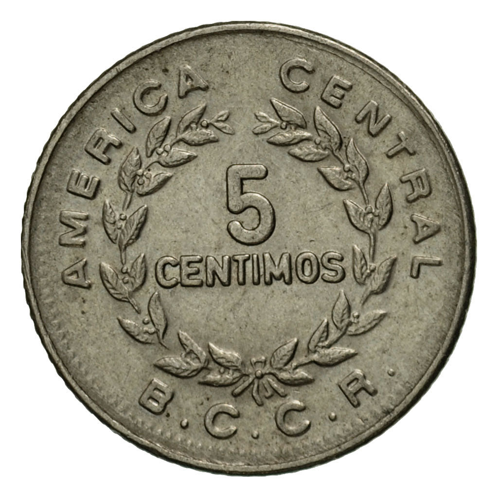Coin, Costa Rica, 5 Centimos, 1973, Guatemala Mint, EF(40-45), Copper-nickel