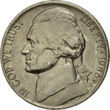 Monnaie, États-Unis, Jefferson Nickel, 5 Cents, 1986, U.S. Mint, Denver, TTB
