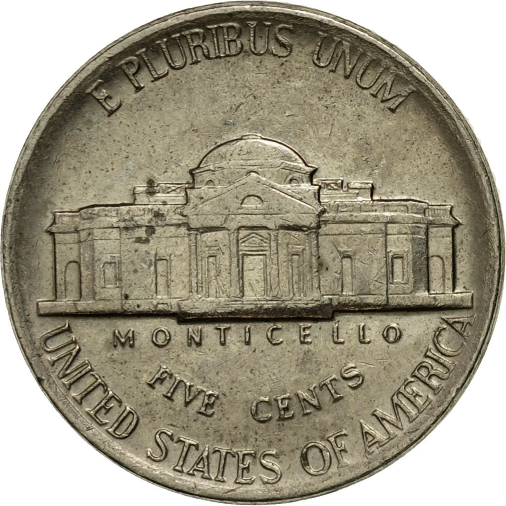 Coin, United States, Jefferson Nickel, 5 Cents, 1986, U.S. Mint, Denver