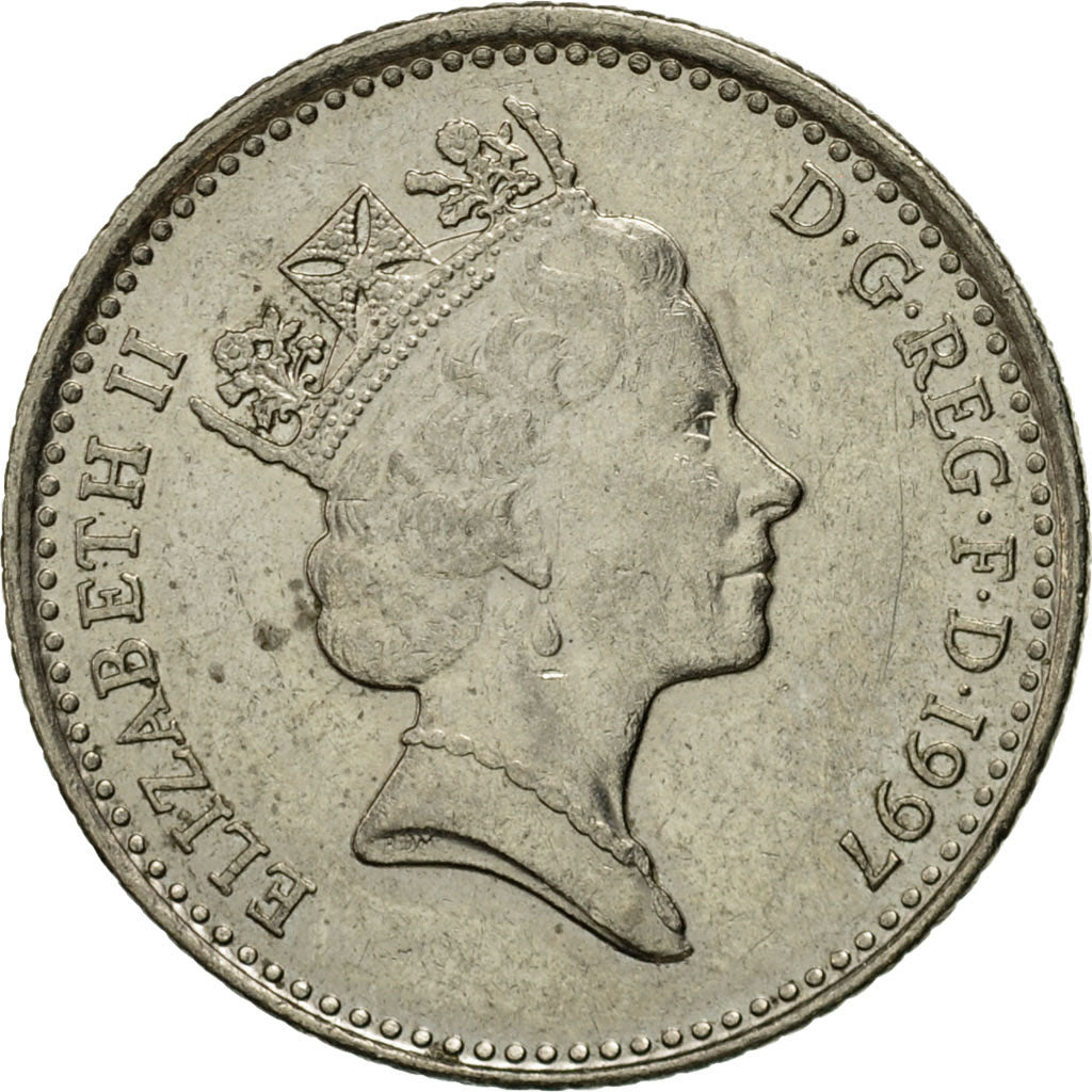 Moneda, Gran Bretaña, Elizabeth II, 10 Pence, 1997, MBC, Cobre - níquel