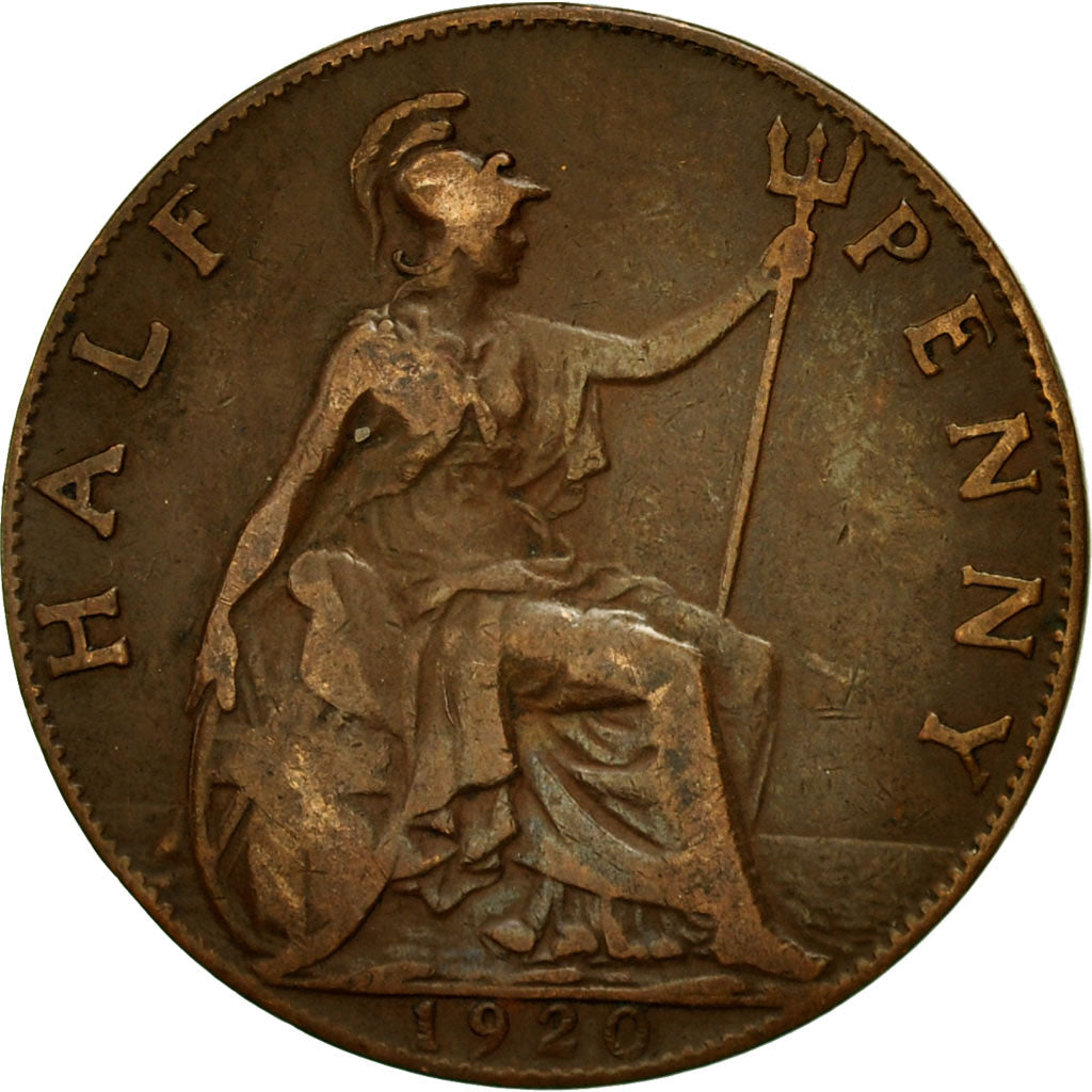 Monnaie, Grande-Bretagne, George V, 1/2 Penny, 1920, TB, Bronze, KM:809