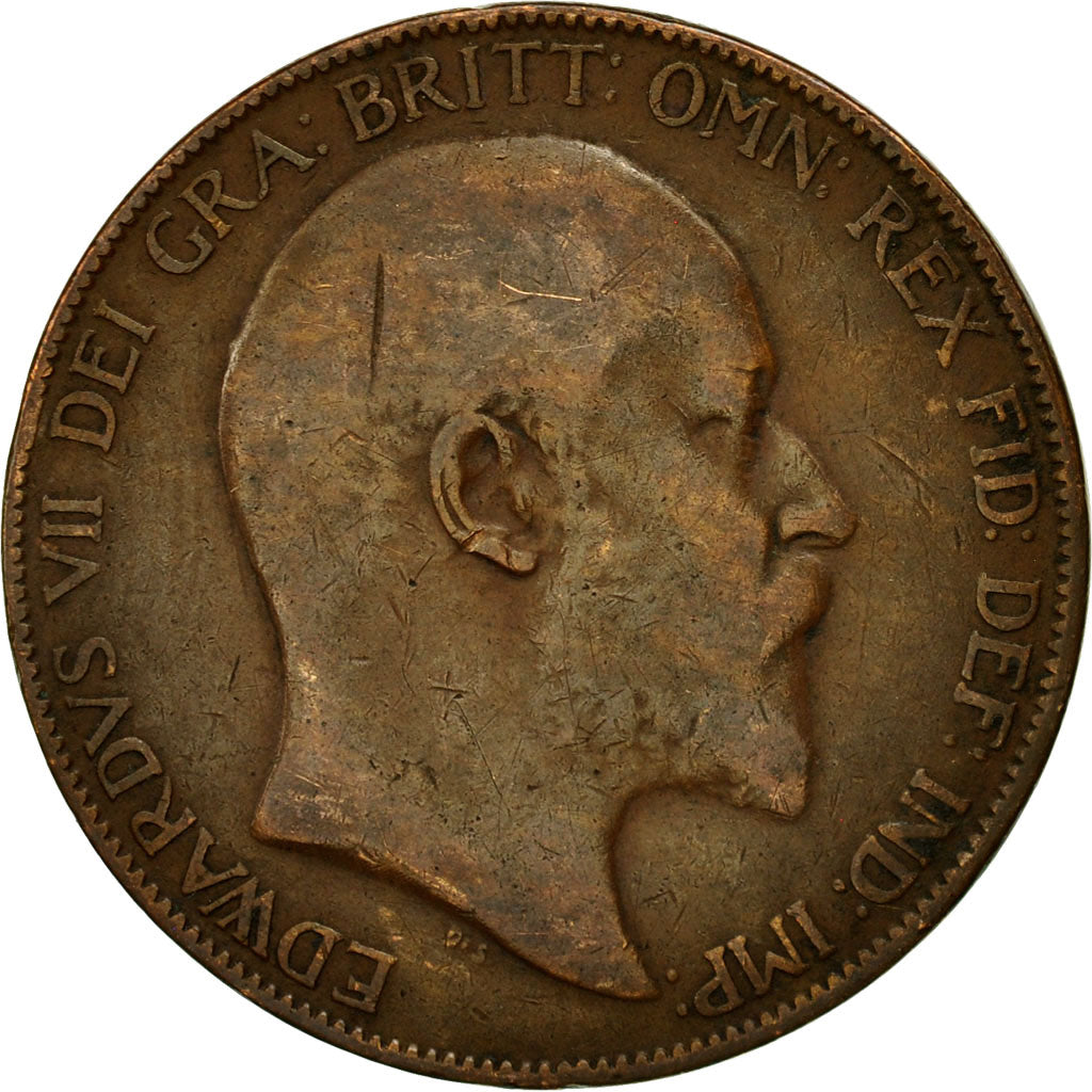 Coin, Great Britain, Edward VII, Penny, 1907, EF(40-45), Bronze, KM:794.2
