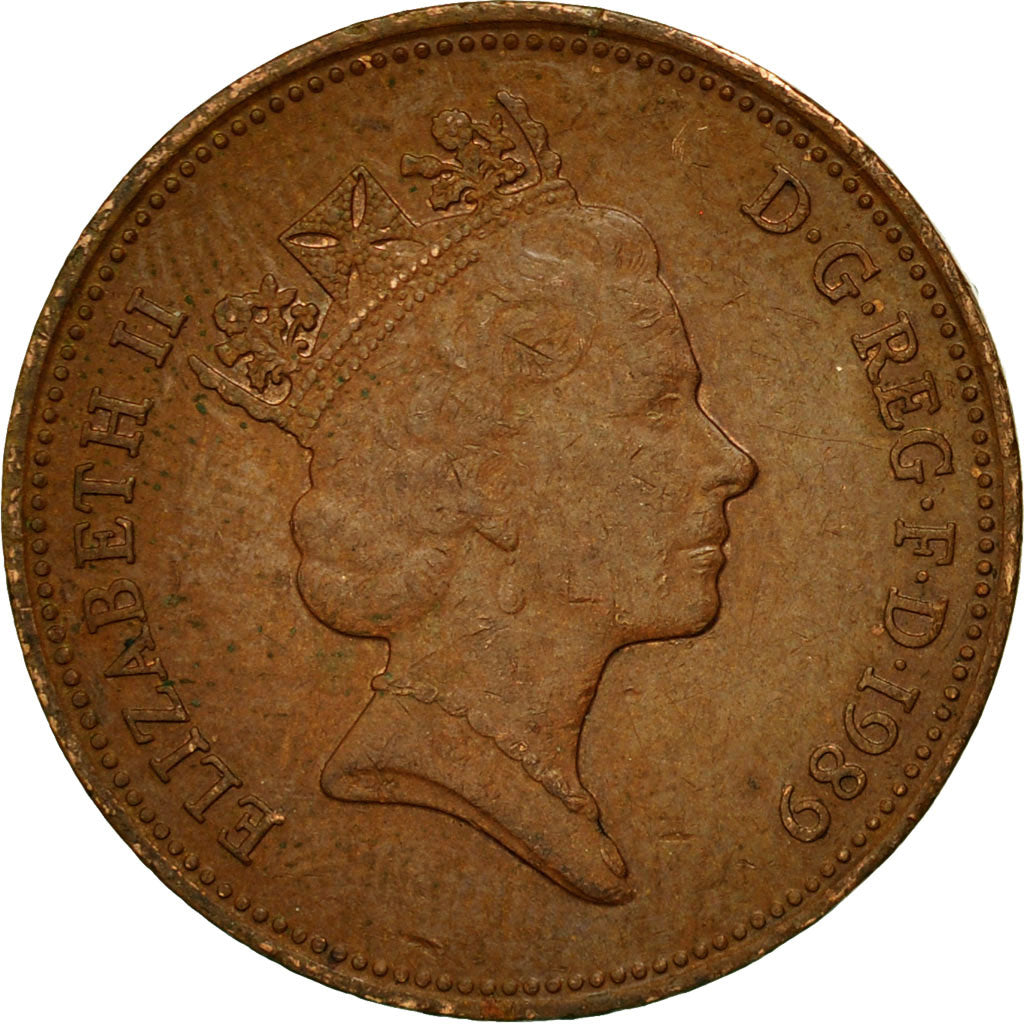 Coin, Great Britain, Elizabeth II, 2 Pence, 1989, British Royal Mint, EF(40-45)