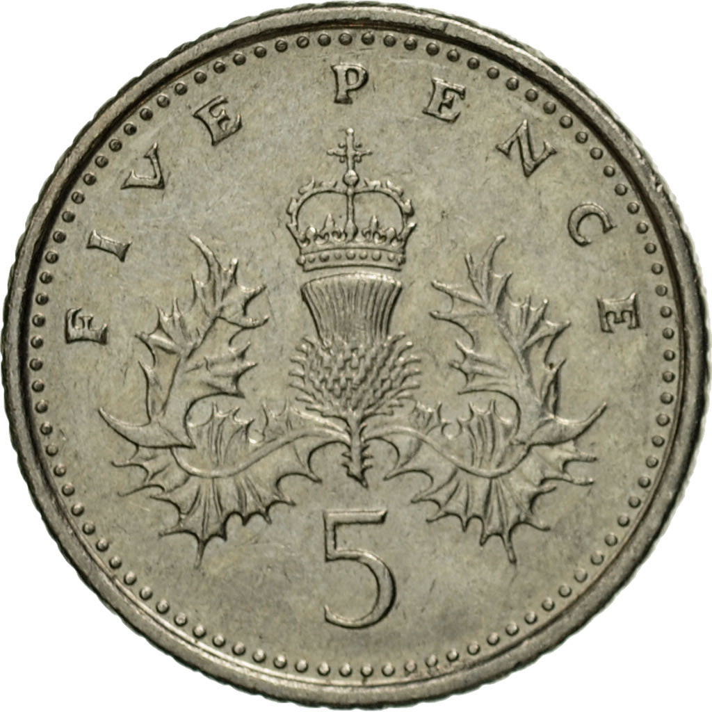 Coin, Great Britain, Elizabeth II, 5 Pence, 1995, EF(40-45), Copper-nickel