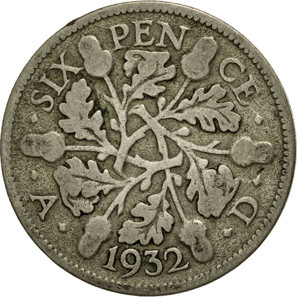 Coin, Great Britain, George V, 6 Pence, 1932, EF(40-45), Silver, KM:832