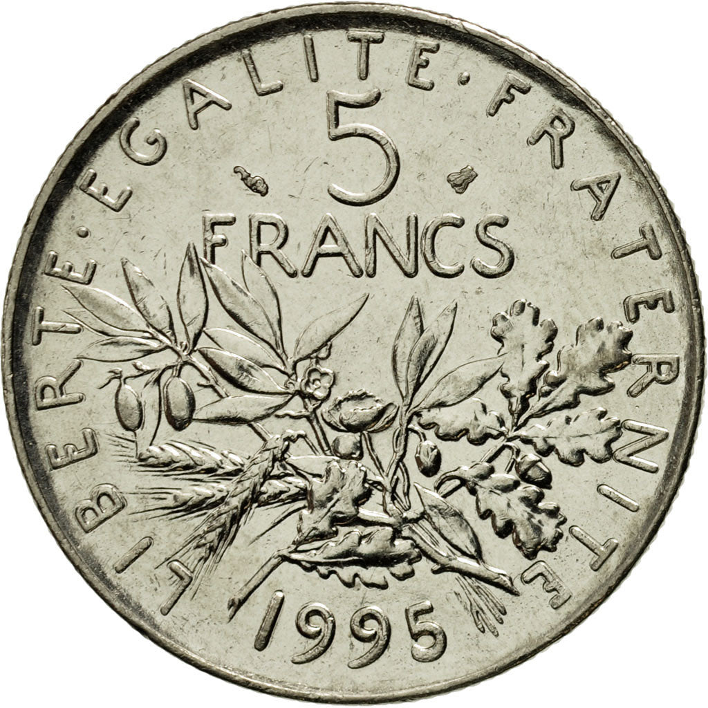Coin, France, Semeuse, 5 Francs, 1995, Paris, AU(55-58), Nickel Clad