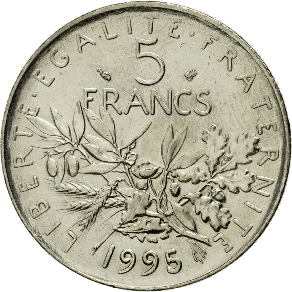 Coin, France, Semeuse, 5 Francs, 1995, Paris, AU(55-58), Nickel Clad