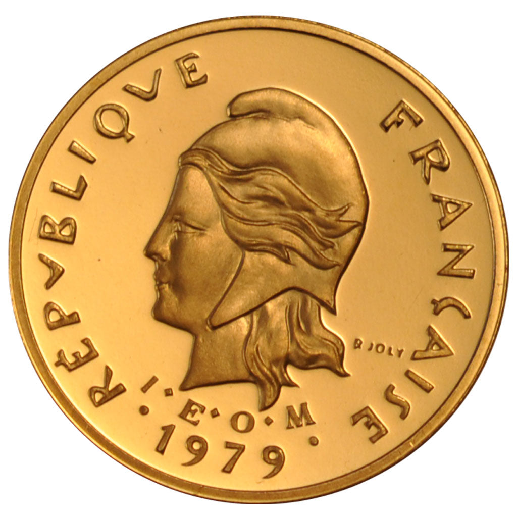 Nouvelles Hébrides, 1 Franc I.E.OM, Piéfort en or