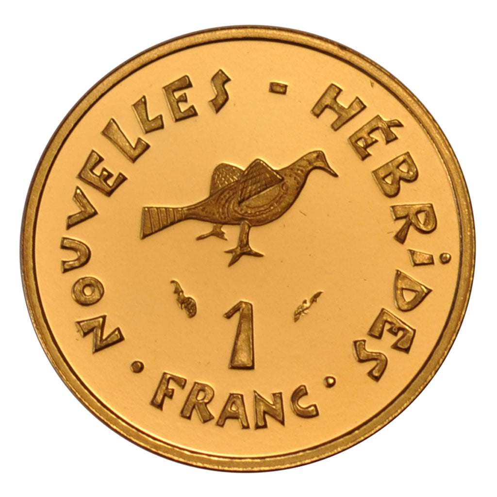 Nouvelles Hébrides, 1 Franc I.E.OM, Piéfort en or