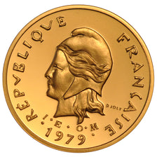 New Hebrides, 2 Francs, 1979, MS(65-70), Gold, Lecompte #14, 13.50