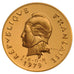 New Hebrides, 5 Francs, 1979, MS(65-70), Gold, Lecompte #21, 17.90