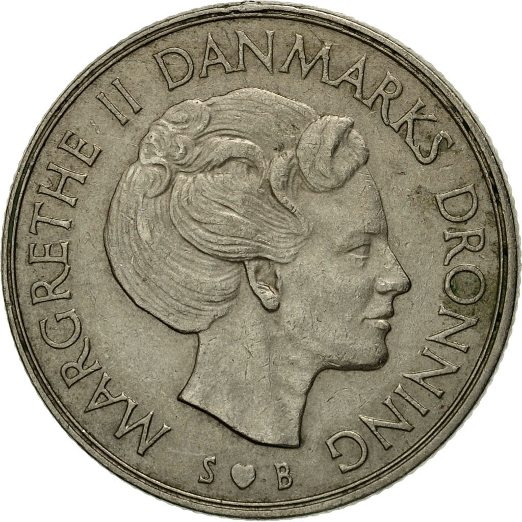 Münze, Dänemark, Margrethe II, Krone, 1973, Copenhagen, SS, Copper-nickel