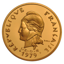 New Hebrides, 20 Francs, 1979, MS(65-70), Gold, Lecompte #47, 42.80