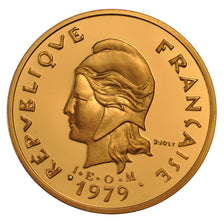 Nuove Ebridi, 20 Francs, 1979, FDC, Oro, Lecompte:47
