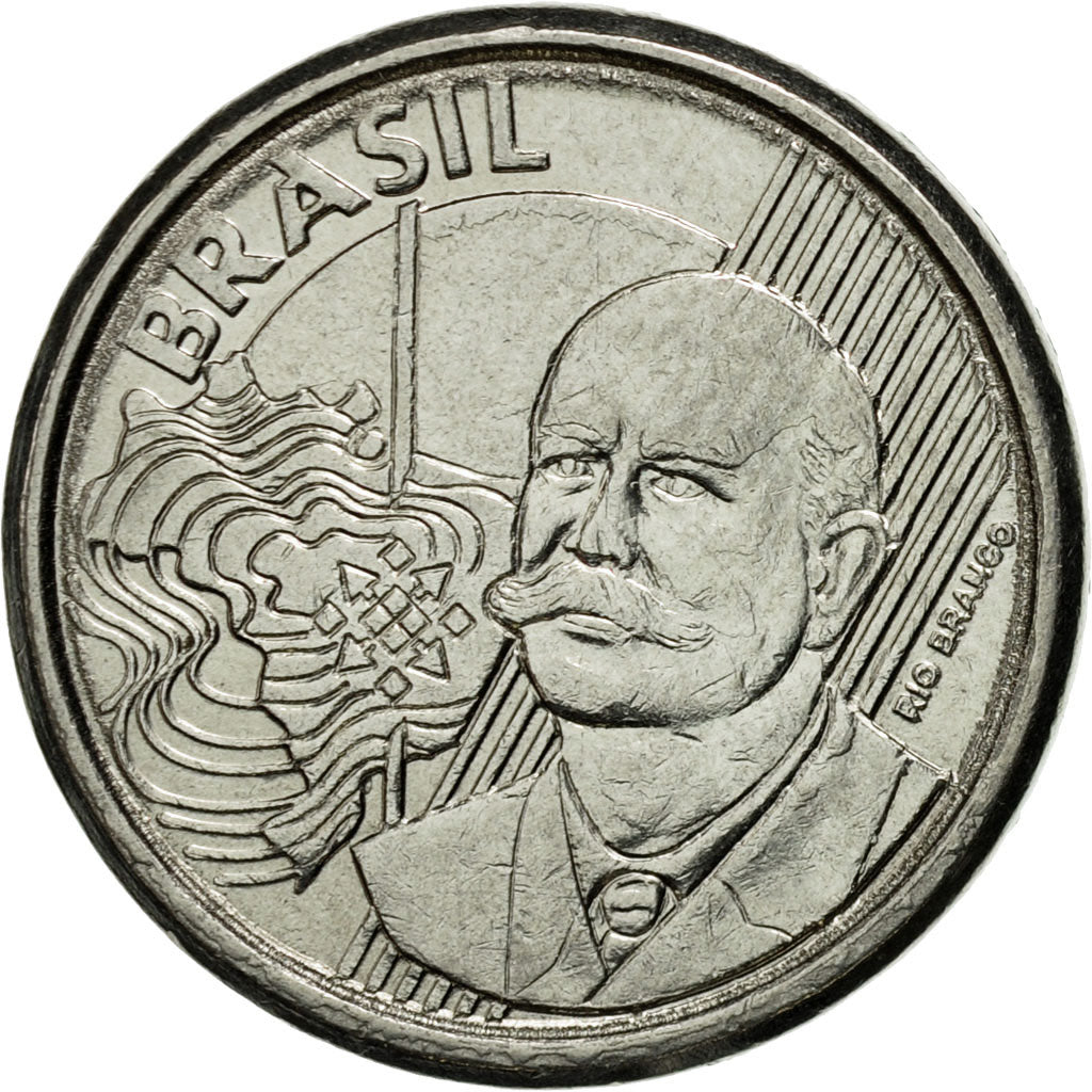 Coin, Brazil, 50 Centavos, 2005, AU(55-58), Stainless Steel, KM:651a