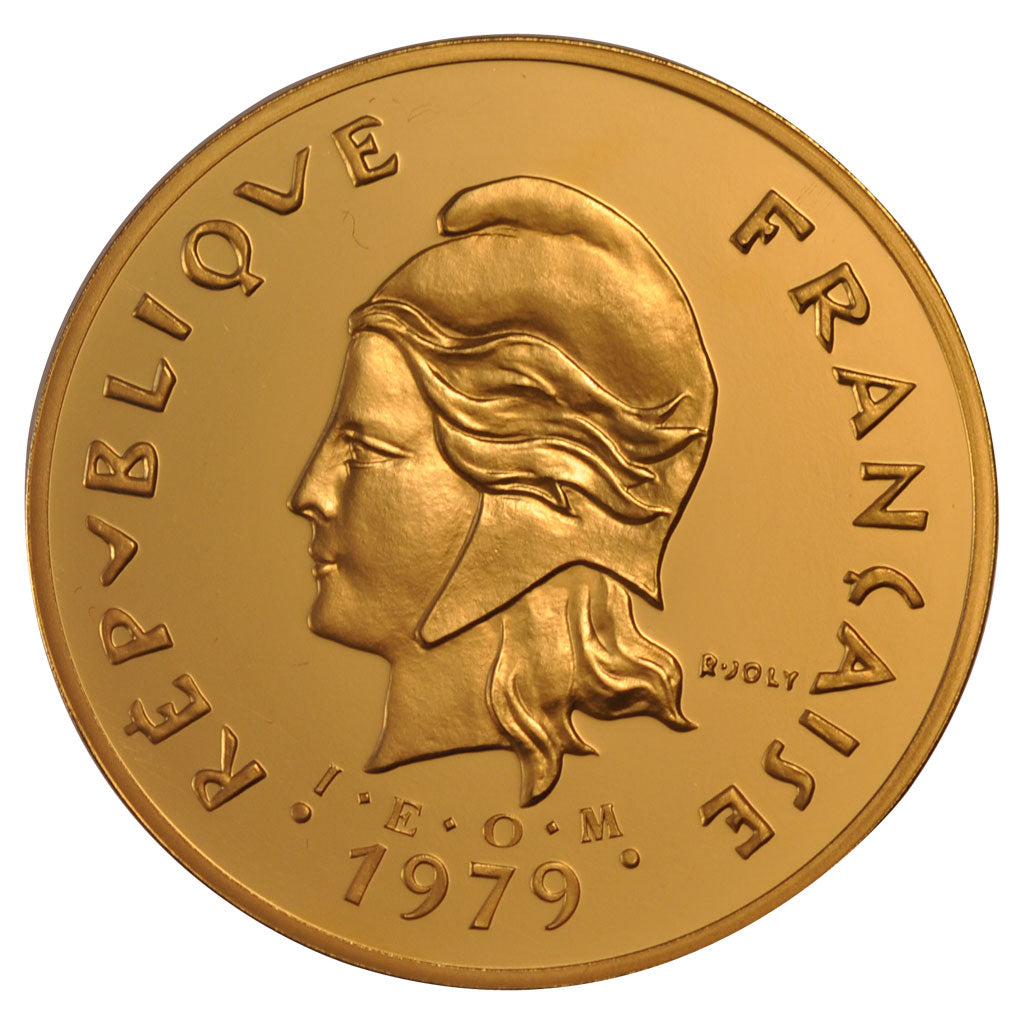 New Hebrides, 50 Francs, 1979, MS(65-70), Gold, Lecompte #53, 63.30