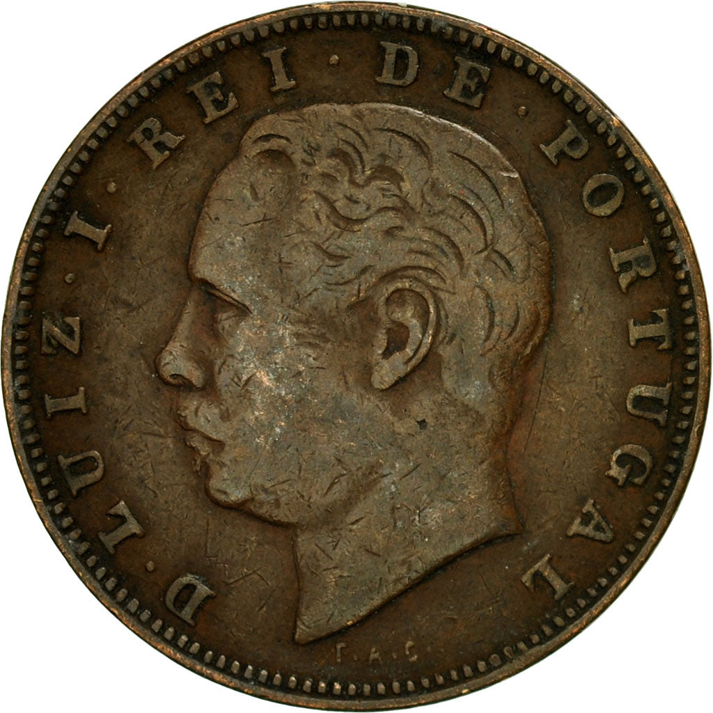 Monnaie, Portugal, Luiz I, 10 Reis, 1883, TTB, Bronze, KM:526