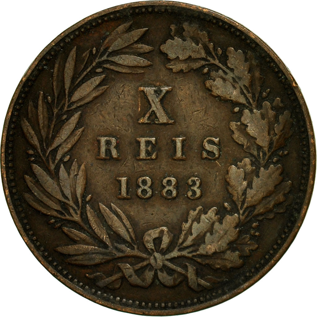 Monnaie, Portugal, Luiz I, 10 Reis, 1883, TTB, Bronze, KM:526