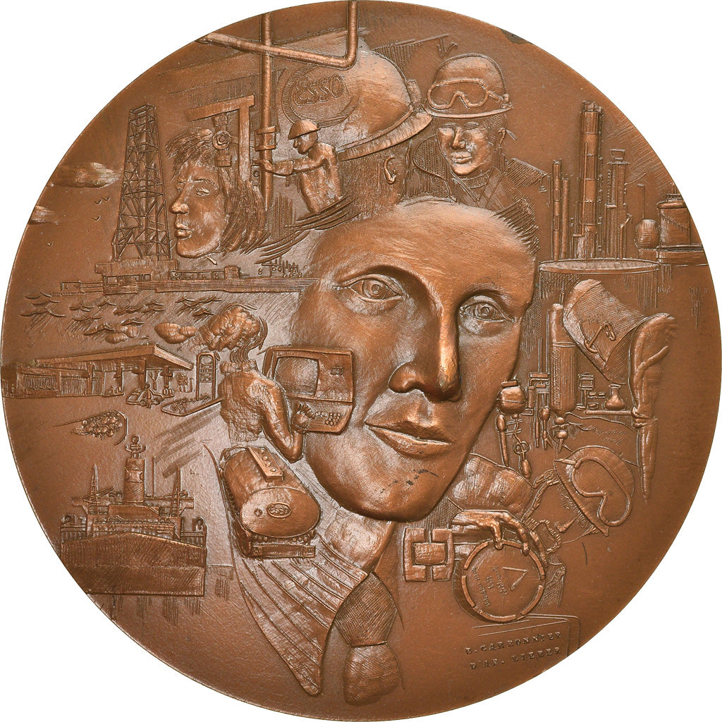França, Medal, Industrie, ESSO, Indústria e comércio, 1988, Carbonnier