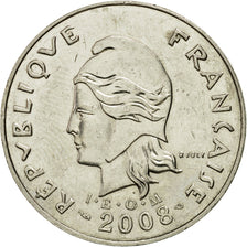 Coin, French Polynesia, 20 Francs, 2008, Paris, AU(55-58), Copper-nickel, KM:9a