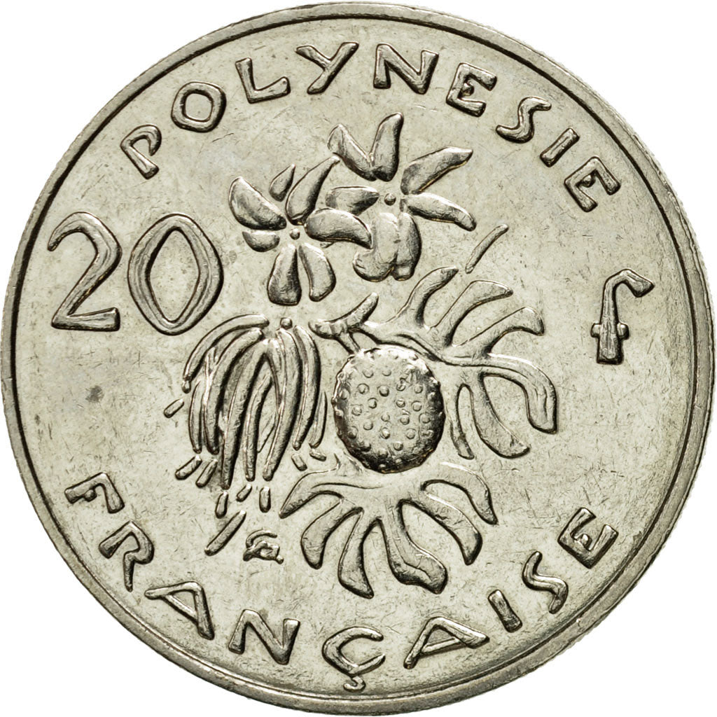 Coin, French Polynesia, 20 Francs, 2008, Paris, AU(55-58), Copper-nickel, KM:9a