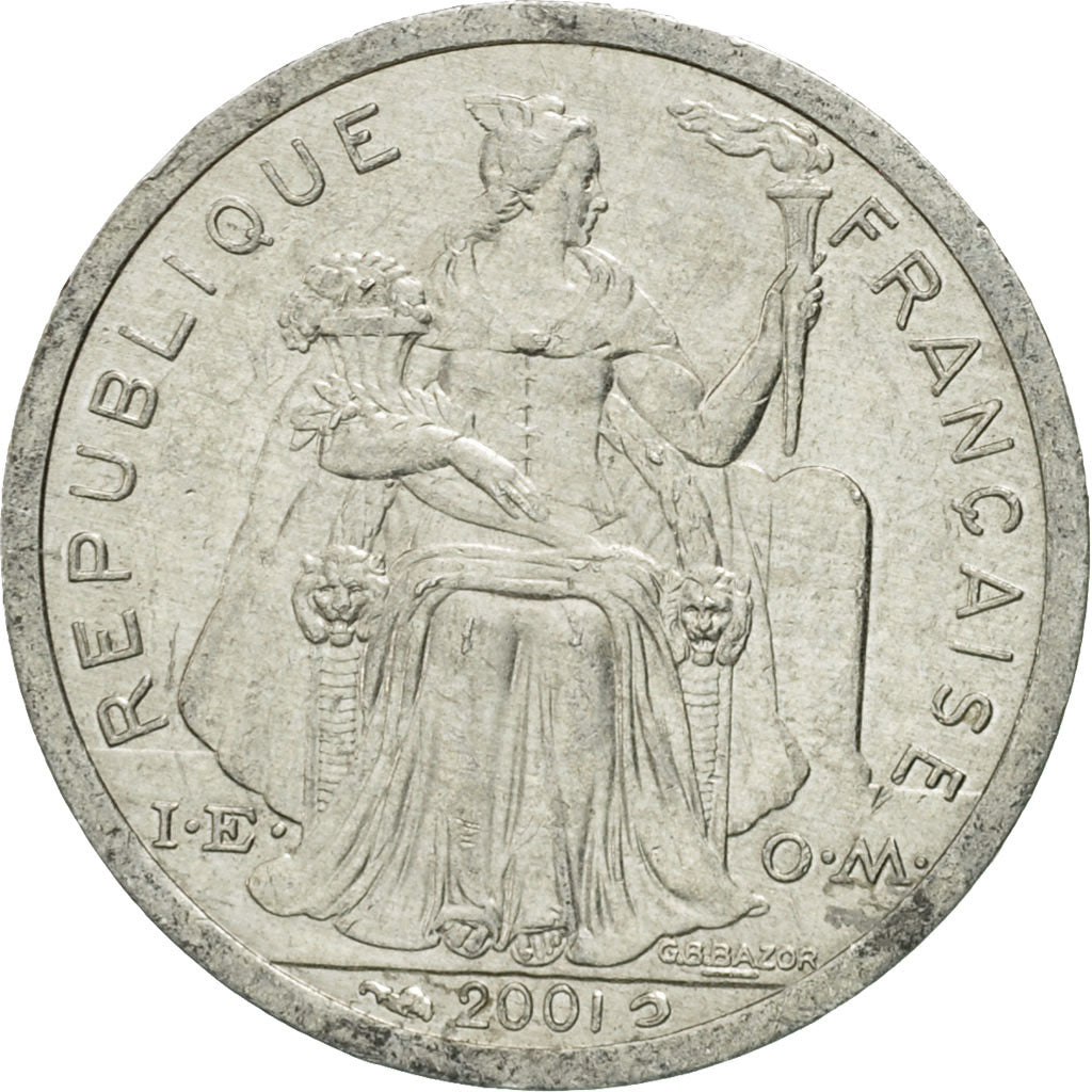 Coin, French Polynesia, Franc, 2001, Paris, EF(40-45), Aluminum, KM:11