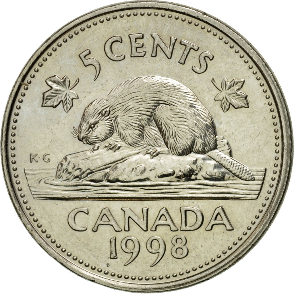 Coin, Canada, Elizabeth II, 5 Cents, 1998, Royal Canadian Mint, Ottawa