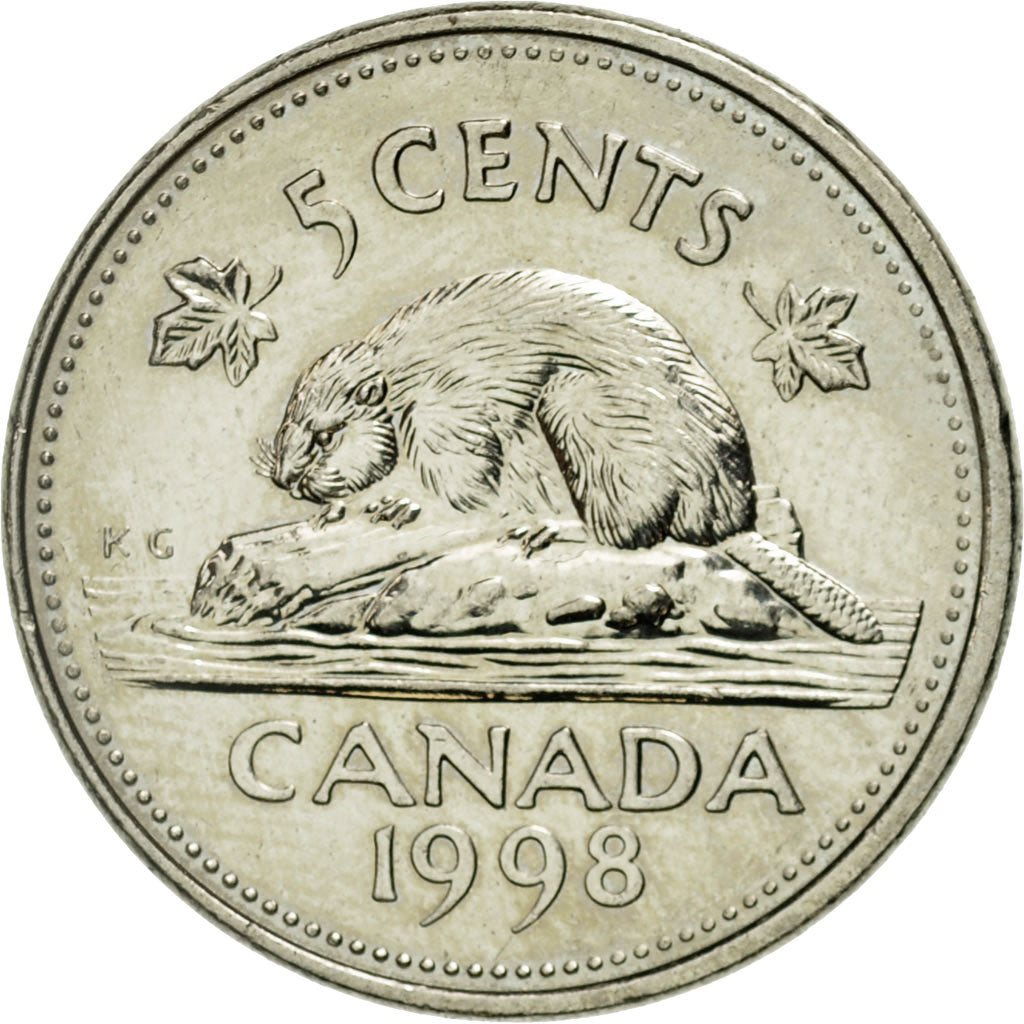 Coin, Canada, Elizabeth II, 5 Cents, 1998, Royal Canadian Mint, Ottawa