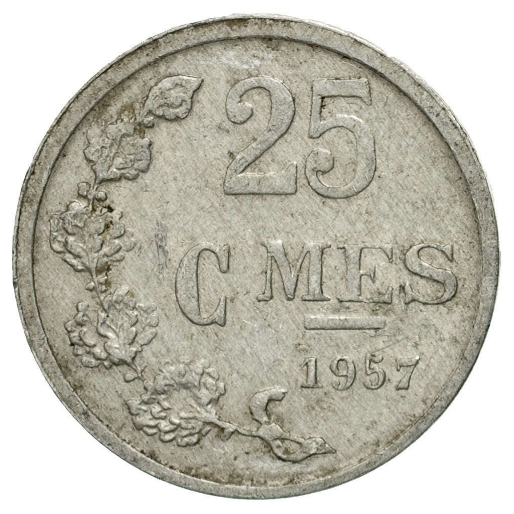 Münze, Luxemburg, Jean, 25 Centimes, 1957, S, Aluminium, KM:45a.1