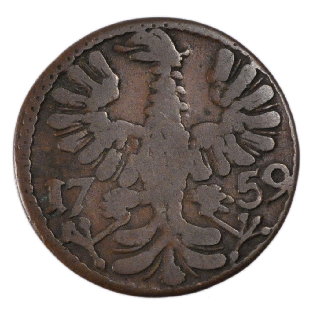 GERMAN STATES, 12 Heller, 1759, KM #51, VF(30-35), Copper, 4.20