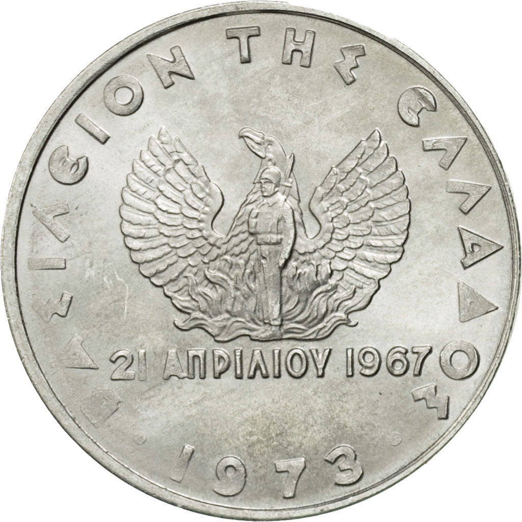 Coin, Greece, 20 Lepta, 1973, AU(55-58), Aluminum, KM:104