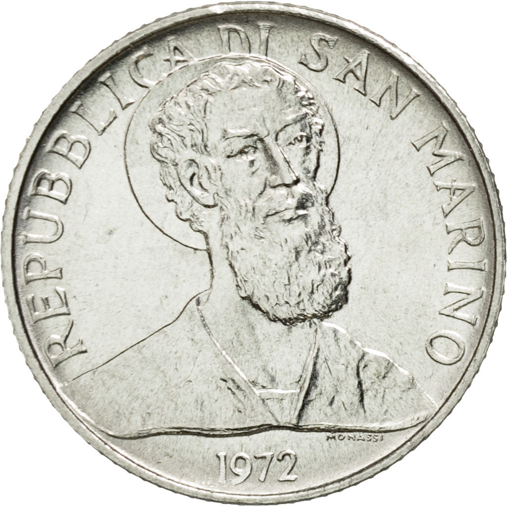 Monnaie, San Marino, 2 Lire, 1972, Rome, SUP, Aluminium, KM:15