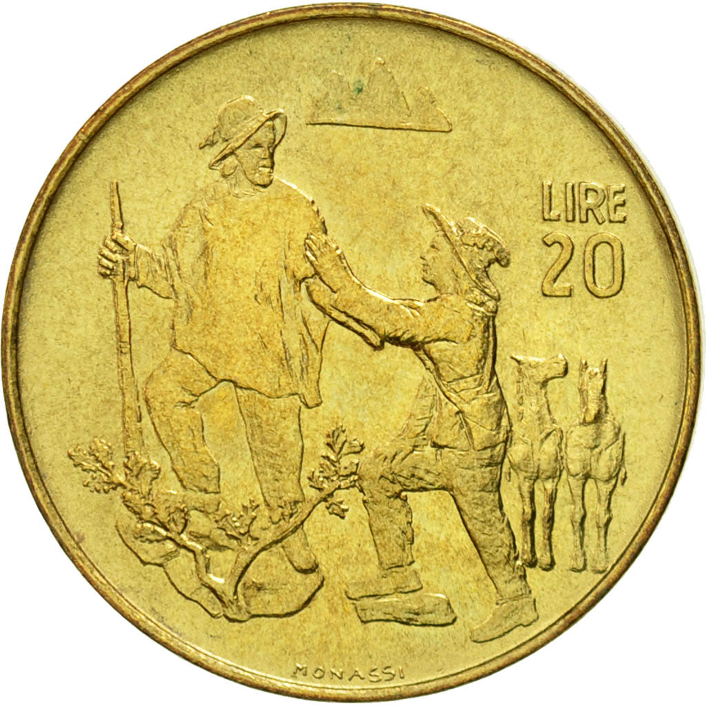 Coin, San Marino, 20 Lire, 1972, Rome, EF(40-45), Aluminum-Bronze, KM:18